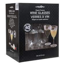 ARGENTIA RIDGE PLASTIC CRYSTAL WINE GLASSES 7.8OZ 40EA
