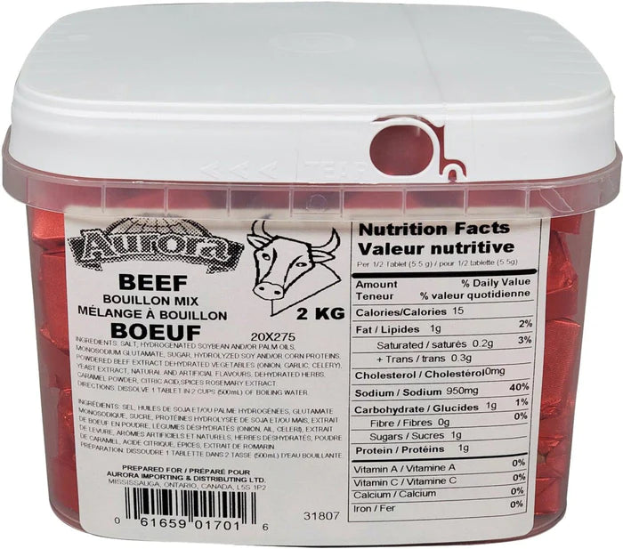 AURORA BEEF BOUILLON CUBES 2KG Mia Food Service