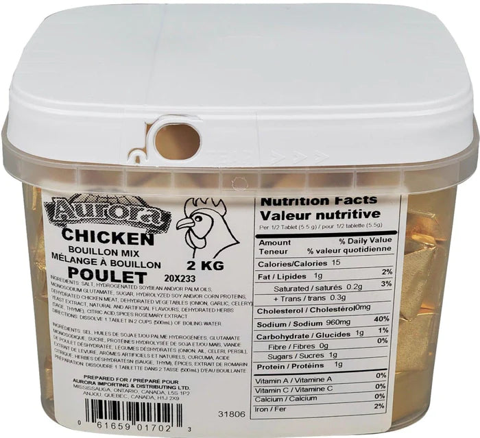 AURORA CHICKEN BOUILLON CUBES 2KG Mia Food Service
