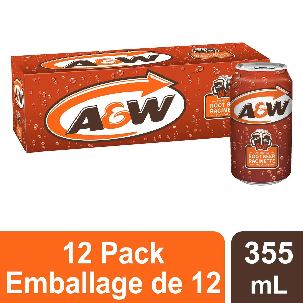 MIA Food Service A&W ROOTBEER CANS 12X355ML A&W ROOTBEER CANS 12X355ML