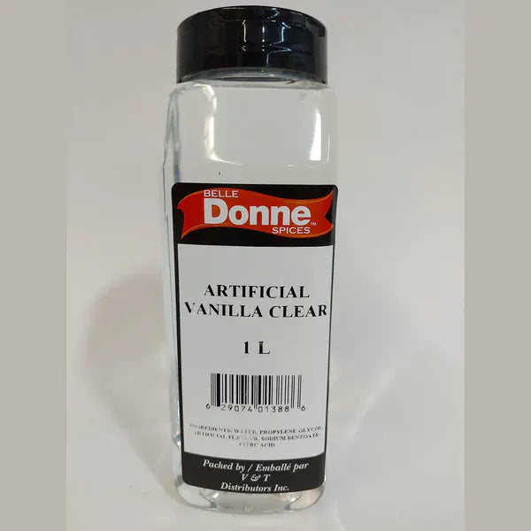 MIA Food Service BELLE DONNE ARTIFICIAL CLEAR VANILLA EXTRACT 1L BELLE DONNE ARTIFICIAL CLEAR VANILLA EXTRACT 1L