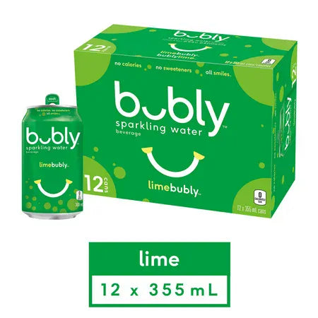 Mia Food Service BUBLY LIME SPARKLING WATER CANS 12X355ML BUBLY LIME SPARKLING WATER CANS 12X355ML