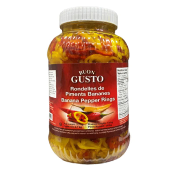 BUON GUSTO HOT BANANA PEPPER RINGS 4L