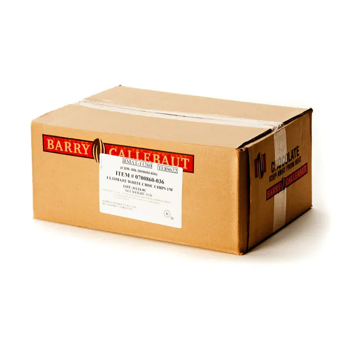 MIA Food Service CALLEBAUT ULTIMATE WHITE CHOCOLATE CHIPS 30LB 1000EA CALLEBAUT ULTIMATE WHITE CHOCOLATE CHIPS 30LB 1000EA