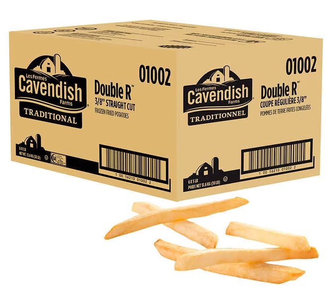 CAVENDISH RR FRIES 3/8 STRAIGHT CUT 6X5LB