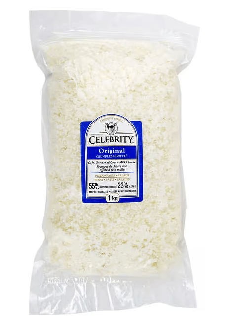 MIA Food Service CELEBRITY CRUMBLED GOAT CHEESE 1KG CELEBRITY CRUMBLED GOAT CHEESE 1KG