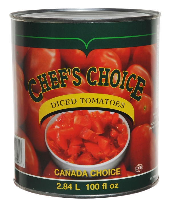 CHEFS CHOICE DICED TOMATOES 6X100OZ