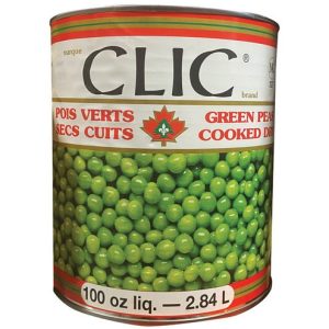 CLIC GREEN PEAS COOKED 6X100OZ