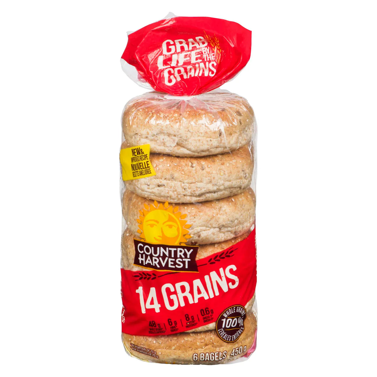 MIA Food Service COUNTRY HARVEST 14 GRAINS BAGEL 6EA 450GR COUNTRY HARVEST 14 GRAINS BAGEL 6EA 450GR