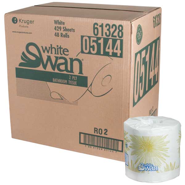 MIA Food Service SWAN 2PLY INDIVIDUAL WRAPPED TOILET PAPER 429 SHEETSX48EA SWAN 2PLY INDIVIDUAL WRAPPED TOILET PAPER 429 SHEETSX48EA