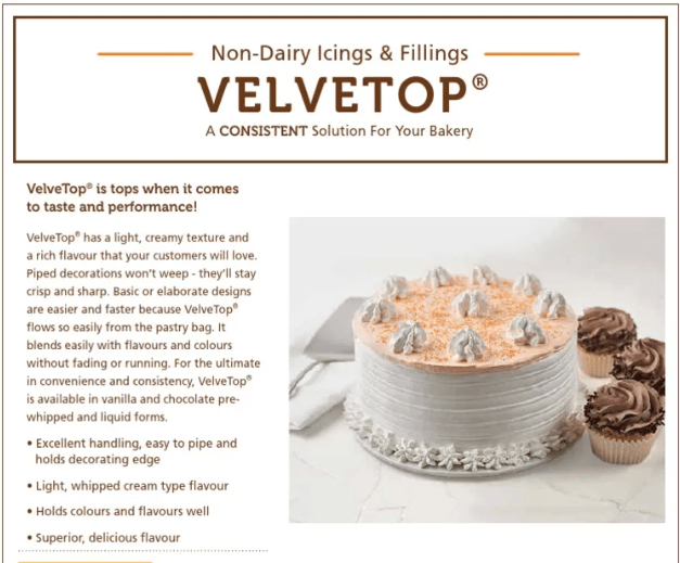 MIA Food Service DAWN VELVETOP VANILLA ICING 8.8LB DAWN VELVETOP VANILLA ICING 8.8LB