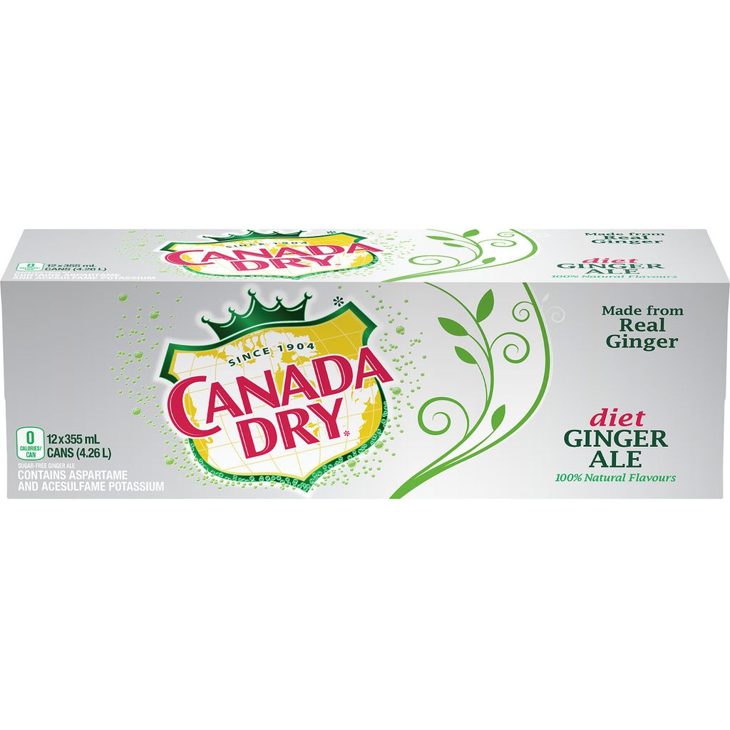 CANADA DRY DIET GINGERALE CANS 12X355ML