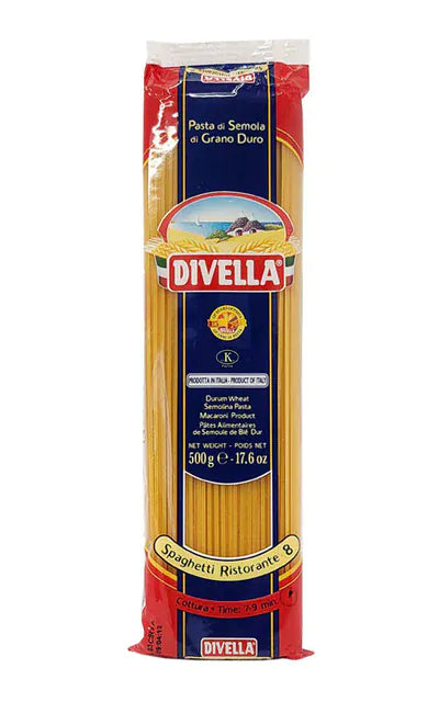 MIA Food Service DIVELLA SPAGHETTI #8 PASTA 24X500GR DIVELLA SPAGHETTI #8 PASTA 24X500GR