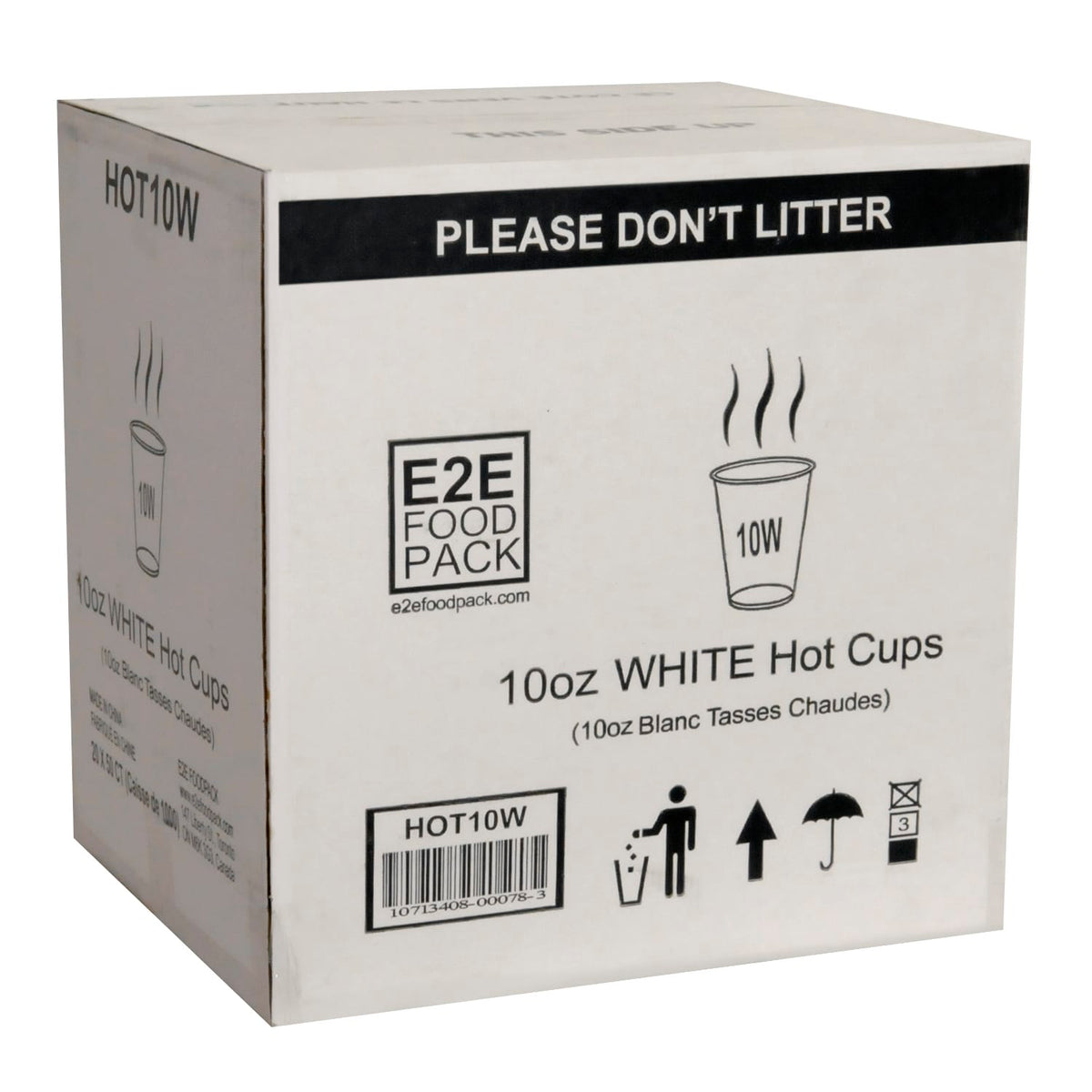 MIA Food Service E2E 10OZ WHITE HOT CUPS 20X50EA E2E 10OZ WHITE HOT CUPS 20X50EA