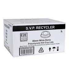 E2E 80MM WHITE DOME LIDS 20X50EA