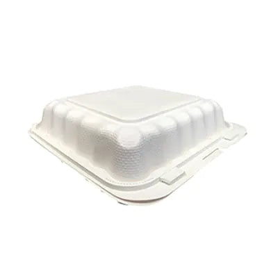 MIA Food Service ECOPAX 8X8X3 IVORY 1 COMPARTMENT HINGED PEBBLE CONTAINERS 150EA ECOPAX 8X8X3 IVORY 1 COMPARTMENT HINGED PEBBLE CONTAINERS 150EA