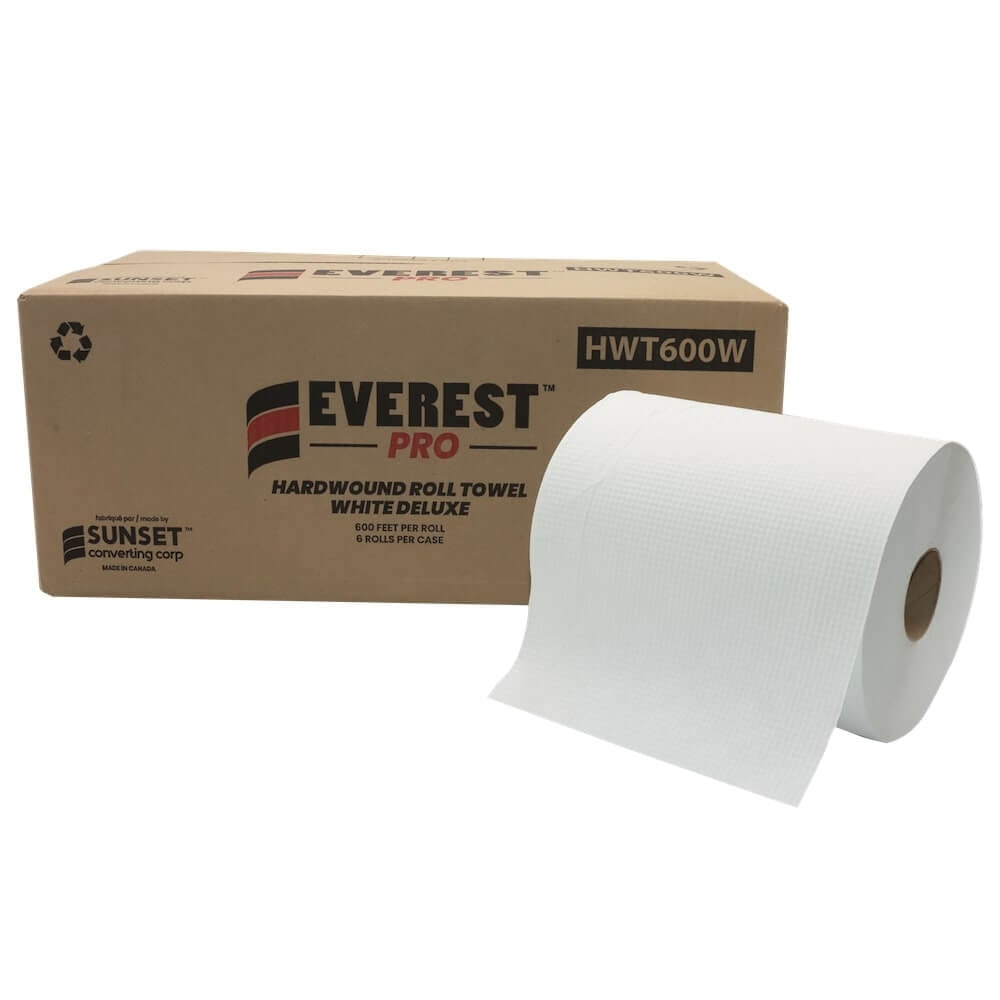 EVEREST WHITE PAPER TOWEL ROLLS 6X600FT