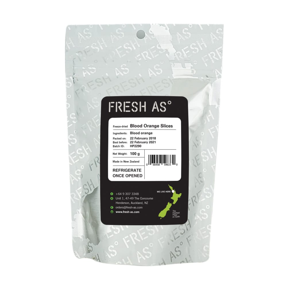 Mia Food FRESH-AS FREEZE DRIED BLOOD ORANGE SLICES 100GR FRESH-AS FREEZE DRIED BLOOD ORANGE SLICES 100GR