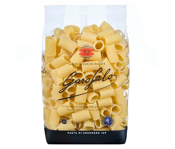 MIA Food Service GAROFALO MEZZE MANICHE #32 PASTA 16X500GR GAROFALO MEZZE MANICHE #32 PASTA 16X500GR