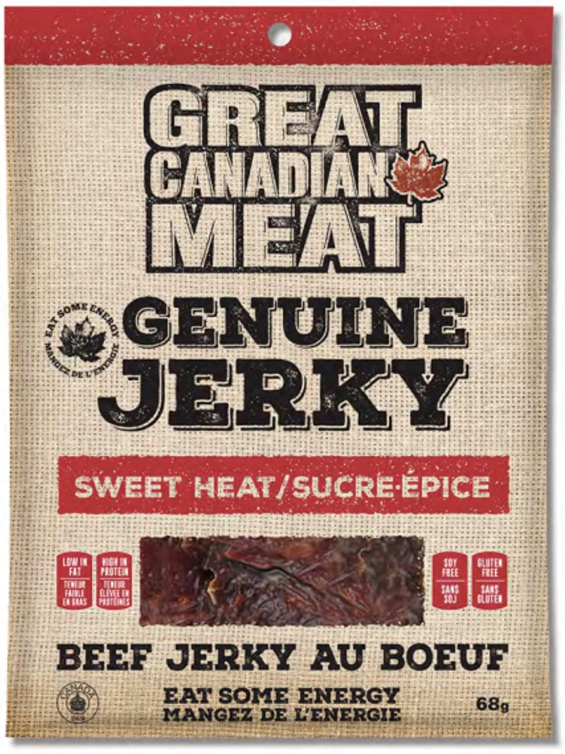 GREAT CANADIAN MEAT SWEET HEAT BEEF JERKY 68GR