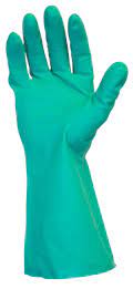 GREEN DISH GLOVES MEDIUM FLOCKED 1 PAIR