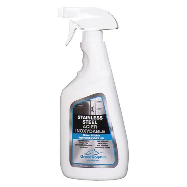 MIA Food Service GREEN DOLPHIN STAINLESS STEEL CLEANER & POLISH SPRAY 750ML GREEN DOLPHIN STAINLESS STEEL CLEANER & POLISH SPRAY 750ML