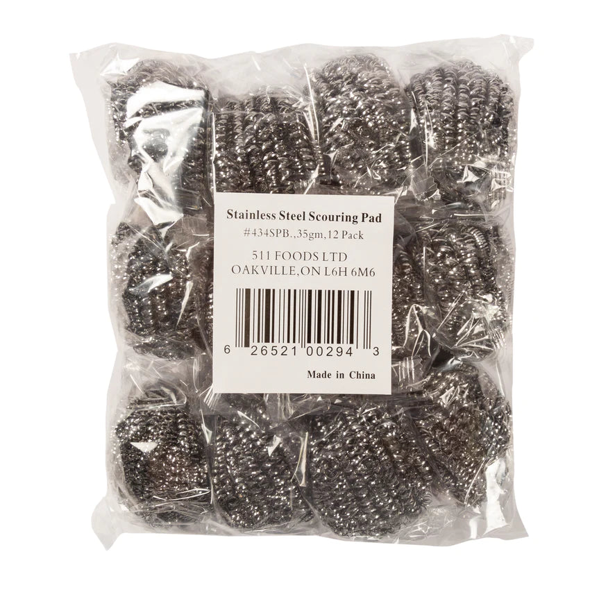 HY-FIVE STAINLESS STEEL SCOURING PADS 35GR 12EA