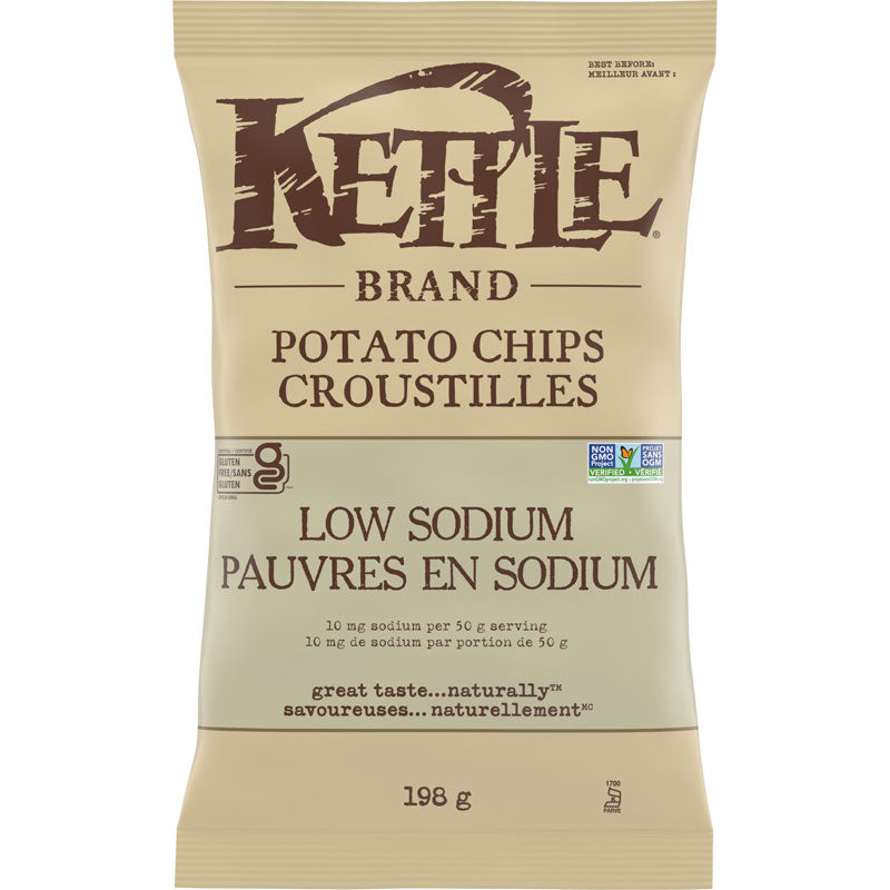 KETTLE CHIPS LOW SODIUM 12X198GR