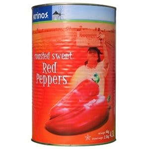 MIA Food Service KRINOS ROASTED RED PEPPERS 4X133OZ KRINOS ROASTED RED PEPPERS 4X133OZ