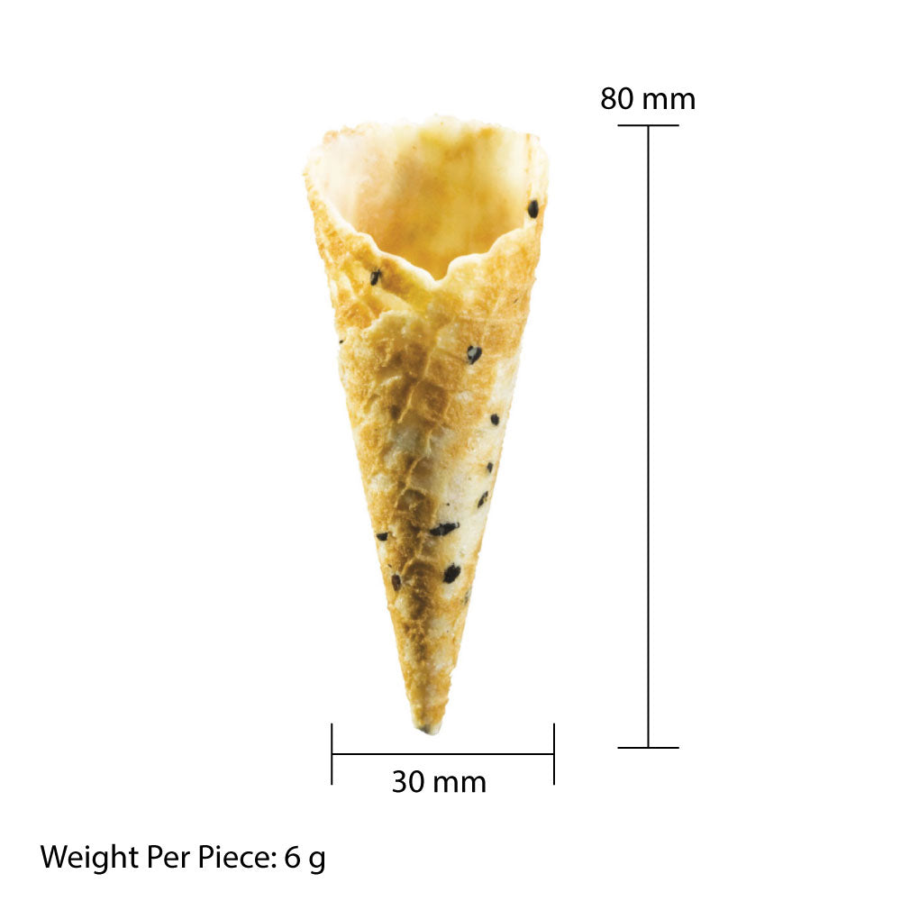 LA ROSE NOIRE 30MM BLACK SESAME CONES 83EA