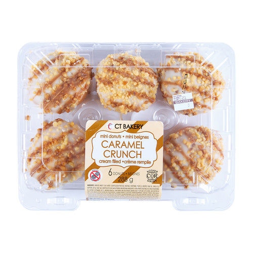 LEGACY MINI CARAMEL CUSTARD CRUNCH DONUTS 6EA 288GR