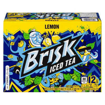 LIPTON BRISK LEMON ICED TEA CANS 12X355ML