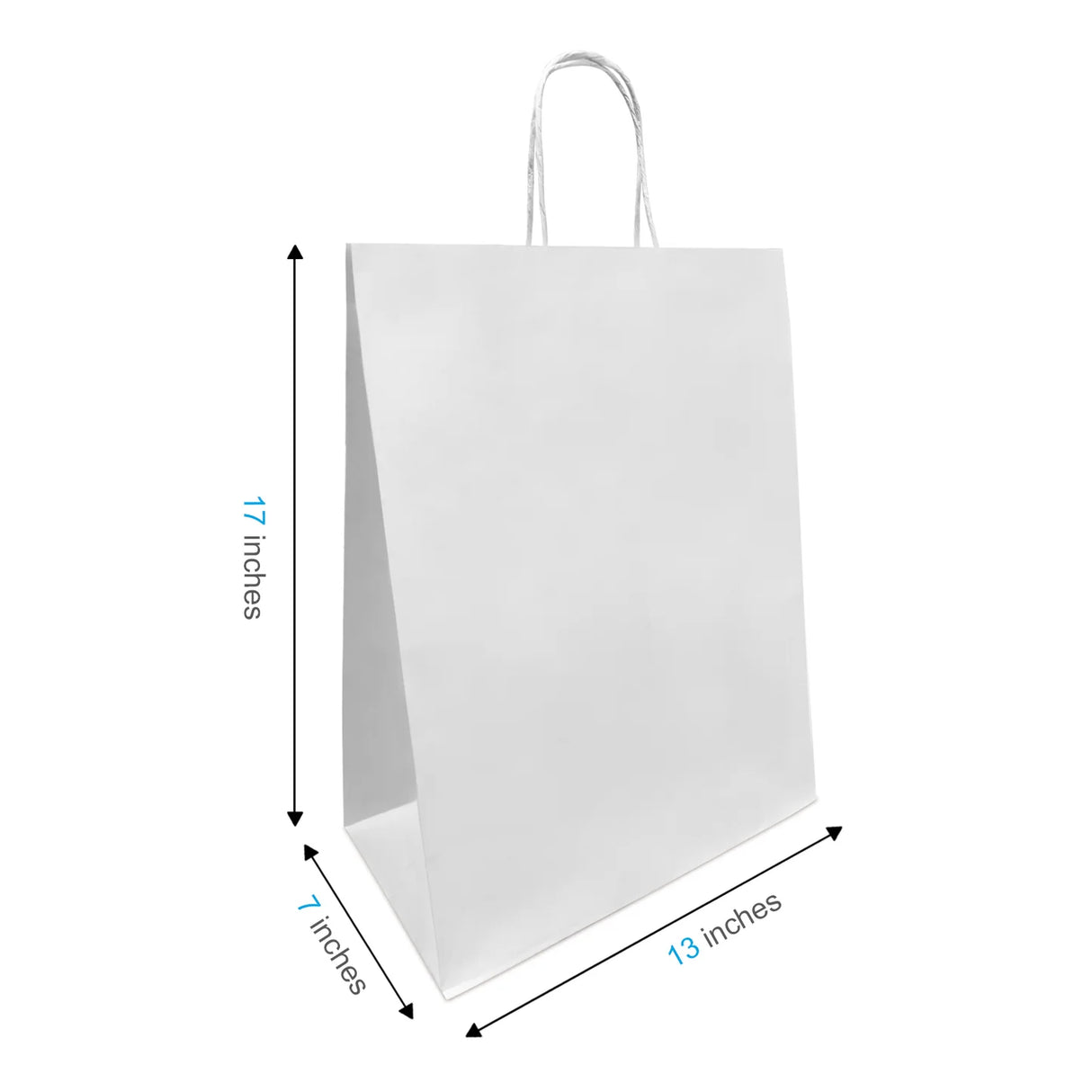MAHER 13X7X17 WHITE HANDLE BAGS 250EA