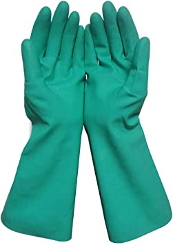 NITRILE GREEN DISH GLOVES LARGE 1 PAIR