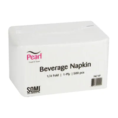 MIA Food Service PEARL 1/4 FOLD COCKTAIL NAPKINS 1PLY 8X500EA PEARL 1/4 FOLD COCKTAIL NAPKINS 1PLY 8X500EA