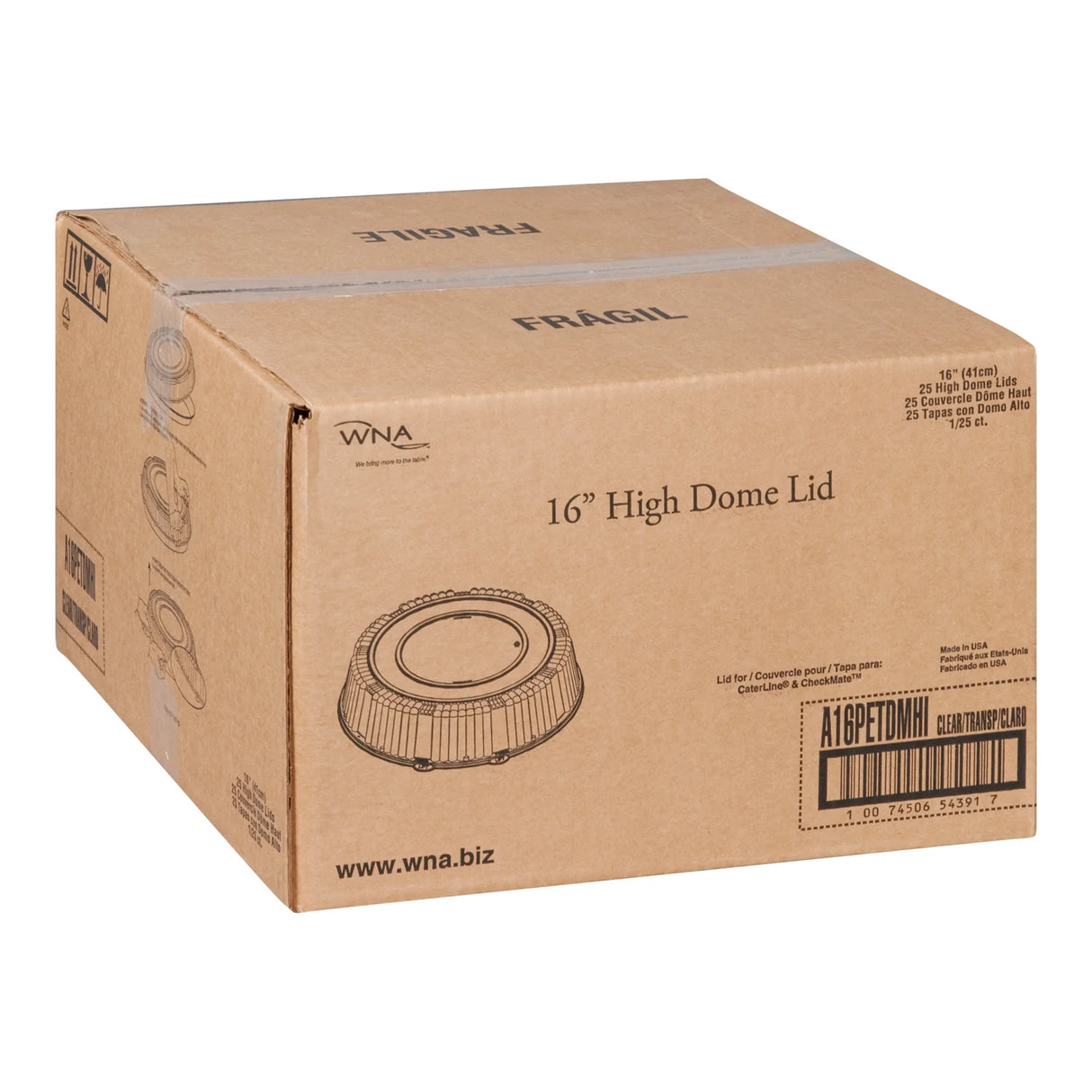 POLAR CATERLINE 16" HIGH DOME LIDS 25EA