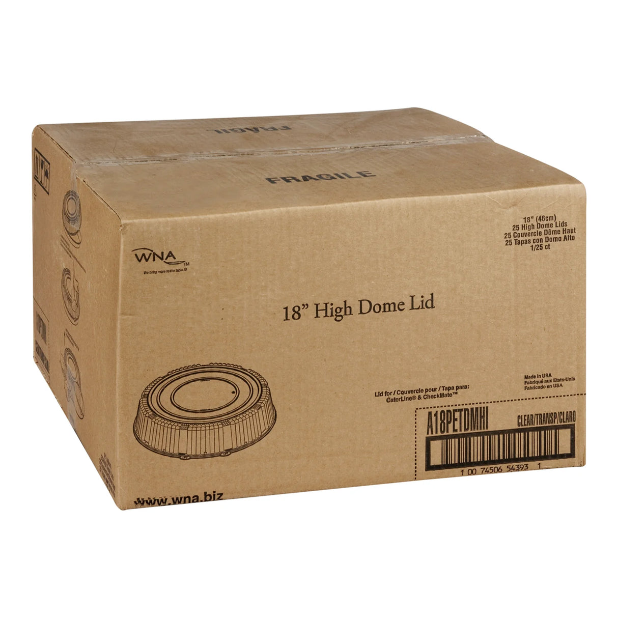 POLAR CATERLINE 18" HIGH DOME LIDS 25EA