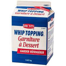 Mia Food RICHS DAIRY FREE DESSERT WHIPPED TOPPING 3.62KG RICHS DAIRY FREE DESSERT WHIPPED TOPPING 3.62KG