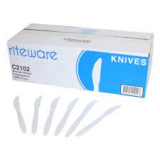 RITEWARE WHITE PLASTIC KNIVES 1000EA