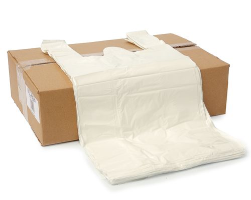 S4 WHITE SHOPPING BAGS 11X7X21 1000EA