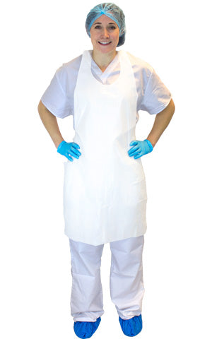 SAFETY ZONE WHITE PLASTIC APRONS 100EA