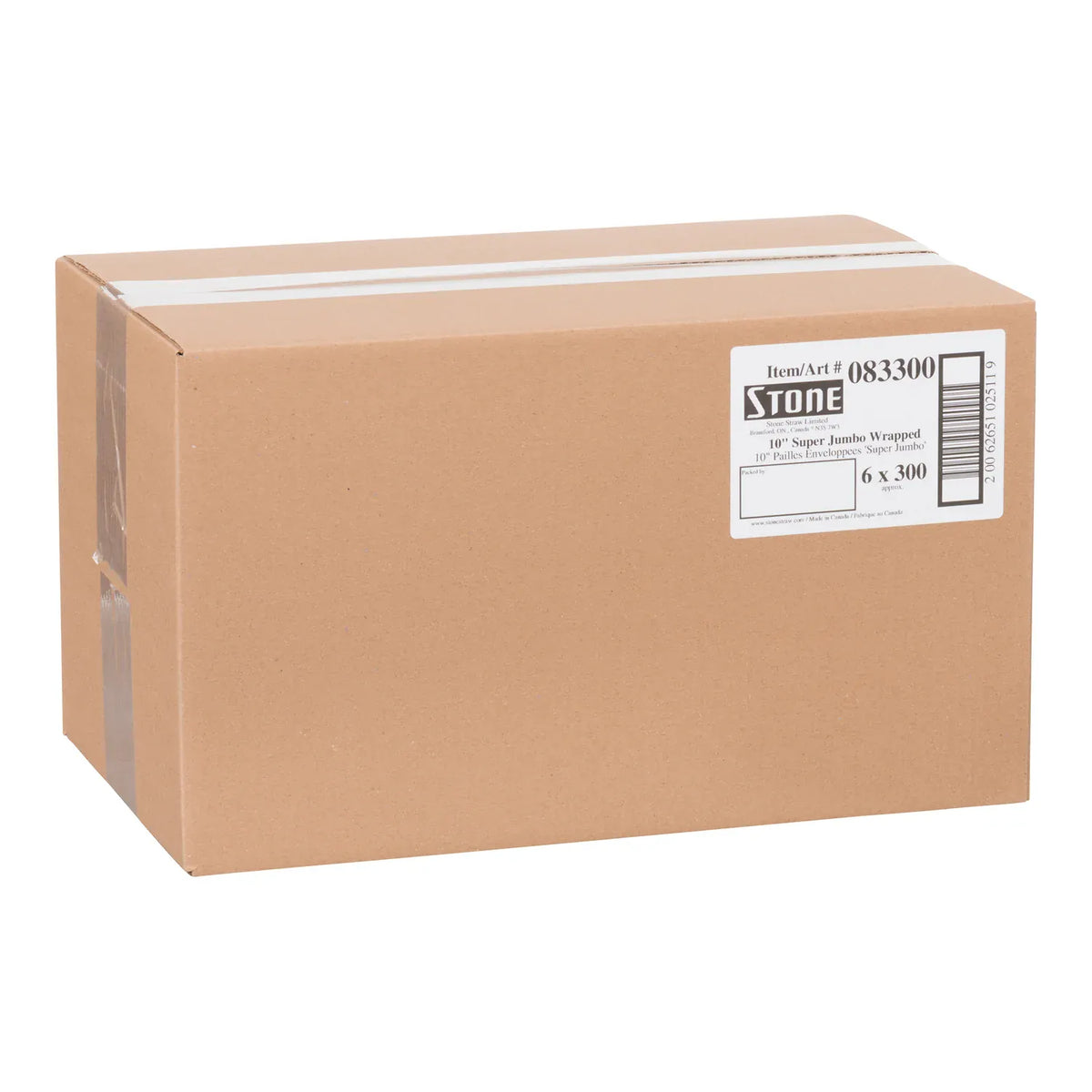 MIA Food Service STONESTRAW 10" WHITE SUPER JUMBO WRAPPED STRAWS 6X300EA STONESTRAW 10" WHITE SUPER JUMBO WRAPPED STRAWS 6X300EA
