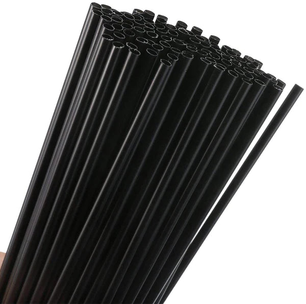 STONESTRAW 6" BLACK COCKTAIL PLASTIC STRAWS 9X250EA