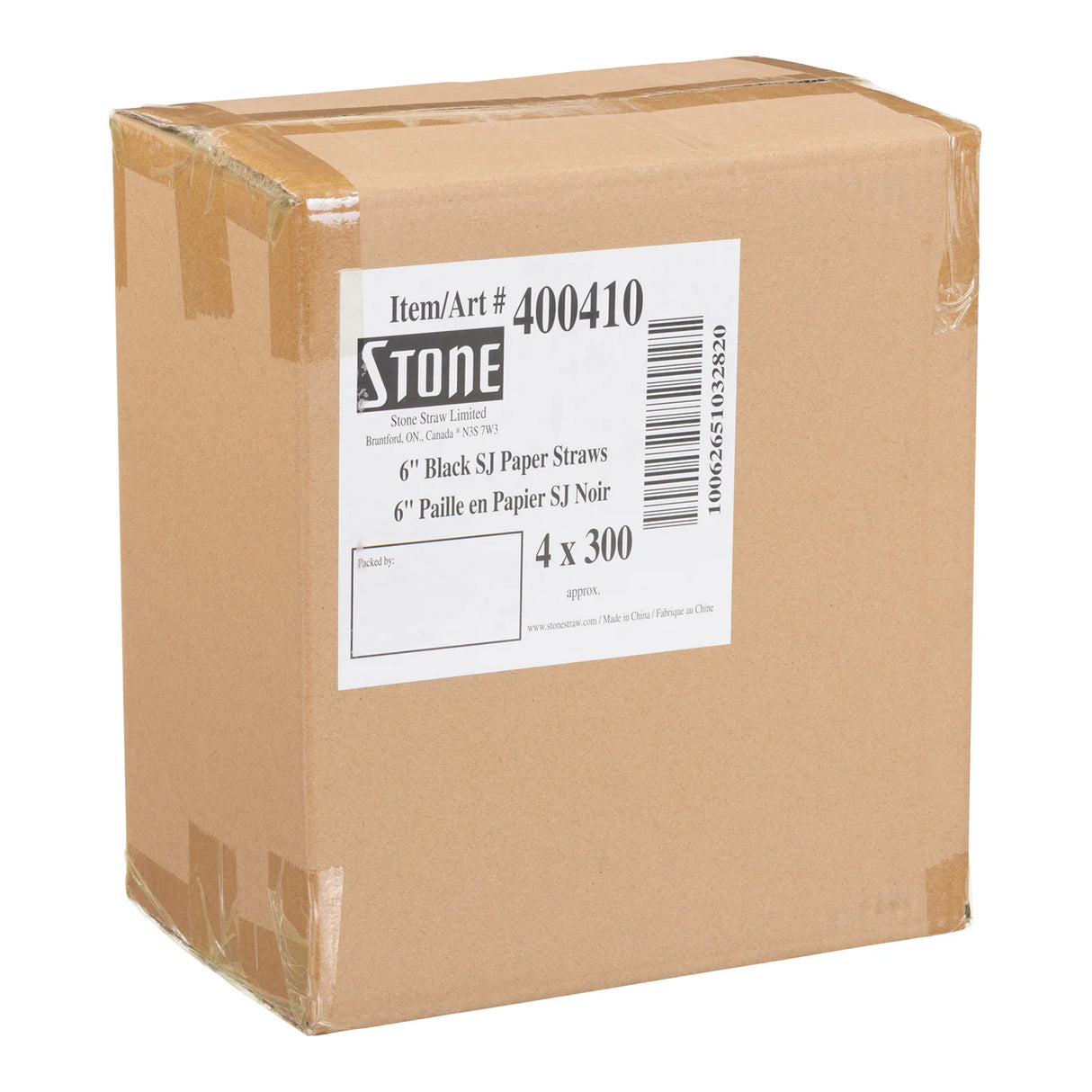 STONESTRAW 6" BLACK SUPER JUMBO PAPER STRAWS 4X300EA