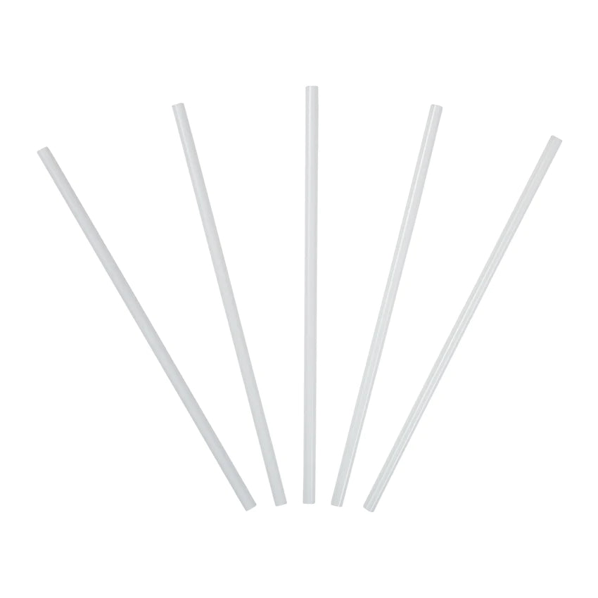 STONESTRAW 6" WHITE COCKTAIL STRAWS 9X500EA