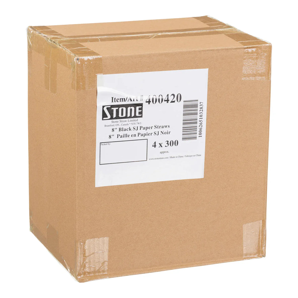 MIA Food Service STONESTRAW 8" BLACK SUPER JUMBO PAPER STRAWS 4X300EA STONESTRAW 8" BLACK SUPER JUMBO PAPER STRAWS 4X300EA