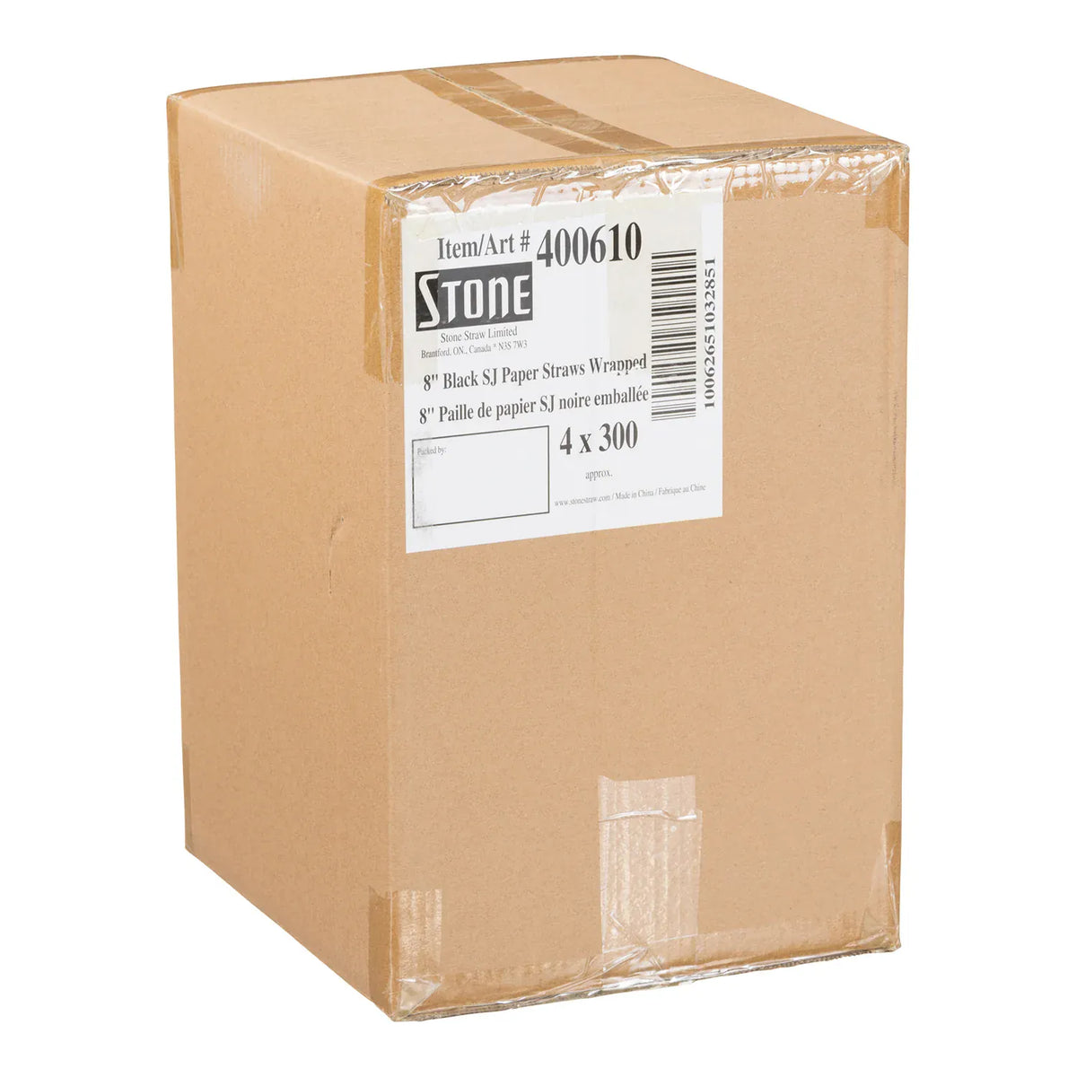 MIA Food Service STONESTRAW 8" BLACK SUPER JUMBO PAPER WRAPPED STRAWS 4X300EA STONESTRAW 8" BLACK SUPER JUMBO PAPER WRAPPED STRAWS 4X300EA