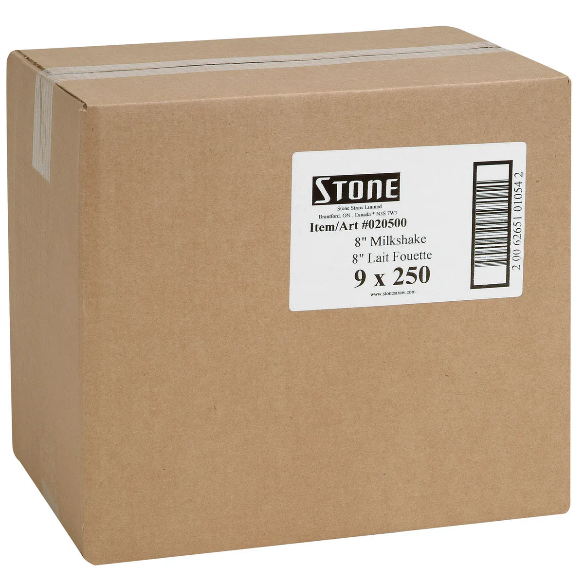 MIA Food Service STONESTRAW 8" MILKSHAKE STRAWS 9X250EA STONESTRAW 8" MILKSHAKE STRAWS 9X250EA