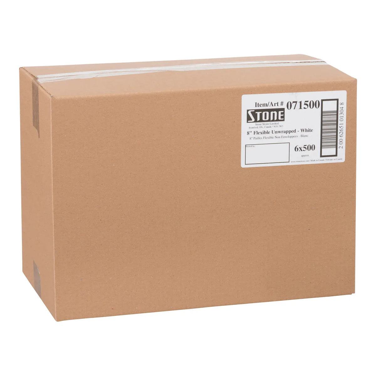 MIA Food Service STONESTRAW 8" WHITE FLEXIBLE STRAWS 6X500EA STONESTRAW 8" WHITE FLEXIBLE STRAWS 6X500EA