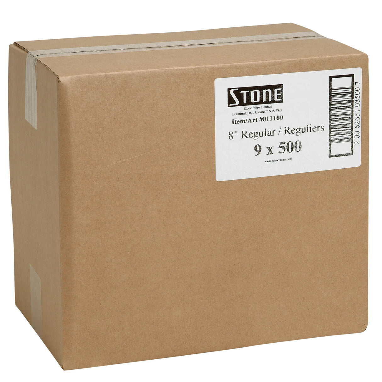 STONESTRAW 8" WHITE REGULAR STRAWS 9X500EA